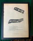 1977 Mega Rare Original Sex Pistols Framed God Save The Queen Promo Poster Ad