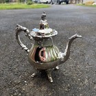 Vintage Wallace Baroque Silverplate Coffee tea Pot Ornate Footed  281 Excellent 