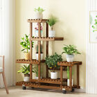 Tall Rolling Plant Stand Multi-layer Flower Pot Holder Display Shelf Home Garden
