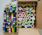 Large Lot Of Vintage Spools Of Thread - Coats   Clark  Corticelli  Necchi Elna  