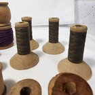 Vintage Lot Of 36 Wooden Spools Of Cotton  Nylon Threads