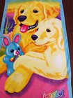 Vintage Lisa Frank Bath Beach Towel Casey   Caymus Yellow Labradors