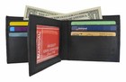 Black Bifold Wallet Men s Genuine Leather Credit id Card Holder Gift New