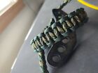 Emerald Green And Deep Forest Paracord Bow Wrist Strap Bling Sling Free Ship