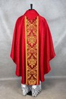 Red Chasuble Gothic Style Vestment  Golden-red Brocade