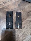Antique Ornate Door Knob Plate Set- Keyhole Cover Brass