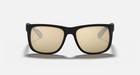Ray-ban Rb4165 Justin Sunglasses  54mm - Matte Rubber Black gold Mirror
