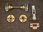 Restored  Antique 1920 Round Glass Door Knob Locking Privacy Set Many Available 