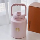 Authentic Starbucks China 2024 Spring Sakura Pink 37oz Handle Ss Vacuum Cup