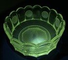 Vtg Bowl Avon Glass Fastoria Round Scalloped Coin 91st Anniversary 1977 Uv Glow 
