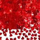 Table Confetti - Metallic Shaped Glitter Mylar Confetti For Heart Red
