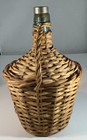 Wine-sherry Jug Wicker Wrapped Green Glass Spain Sandeman Sherry Bottle -vintage