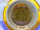 Vintage Flamingo Hilton Hotel Las Vegas Amber Glass Ashtray Souvenir Nice
