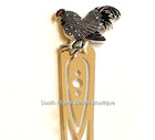 Rooster Chicken Bookmark Country Cottage Core Silver Tone Teacher Librarian Gift