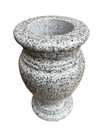 Cemetery Memorial Granite Round Vase Georgia Gray Match 5 5  X 9  Polished