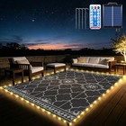 9x12ft Outdoor Rug  Solar Powered Outdoor Rug With 131leds Strip Lights For