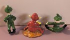 Vintage Lot Of 3 Ceramic Christmas Pixie Elf Figurines Made In Japan