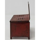 Vintage antique Childs Miniature Red Metal Toy Stove Small Scale Doll House