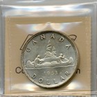 1953 Canada Silver Dollar  No Shoulder Fold - Iccs Uncirculated Ms 64