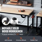 Adjustable Height Workbench 72 l X 25 w Work Bench Table W  Power Outlets