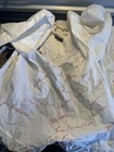 Vtg 50s Senior Cord Autograph Chore Womens  Embroidered Signatures White Hbt