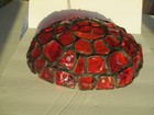 Art Nouveau Chunk Glass Jewel Table Lamp Shade Mcm Orange        C37