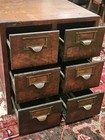 Antique Globe 6 Drawer Oak Locking Card File Cabinet