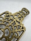 Vintage Iron Shaped Brass Trivet Flower Design 7      