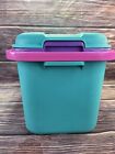 Vintage Eagle Craftstor Sewing Craft Storage Organizer Tote Bin Teal Purple Pink