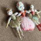 Rare Miniature Wire And Yarn Dolls Tiny Dancers Grecon Vintage