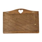 Vintage Wooden Mail Organizer Wall Mount Heart Cutout 3 Slot 4 Key Hooks Country
