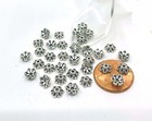 20 Antique Silver Pewter Filigree Small Beads Caps  Beads Cone  Top  Flower 6mm