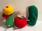 Lyrick Veggie Tales Bob has Tags   Larry   Jr Asparagus Plushies 1998