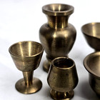 Miniature Brass Bowl Goblets Urn 5 Golden 1 12 Scale Set Decor Dollhouse Vintage