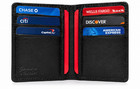 Black Mens Genuine Leather Bifold  Thin Wallet Credit 6 Card Case Front Pocket