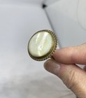 Vintage Antique Mother Of Pearl Mop Brass Abalone Hatpin  8   