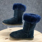 Ugg Boots Womens 5 Classic Tall Shearling Blue Fur Lined Mid-calf Casual Sn 5815