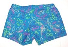 Motionwear Shorts Gymnastics Teal Print Hologram Mystique Infinity New Women M
