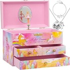 Musical Jewelry Box For Girls  Unicorn Necklace   Bracelet Set With 3 Pullout   