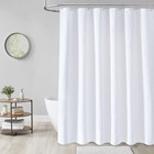 72x72  White Fabric Waffle Weave Heavy Duty Hotel Luxury Shower Curtain Set