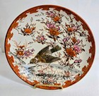 Japanese Kutani Antique Porcelain Plate Bowl  Birds Sparrow Mid 19th Century 8 