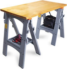 Rectangular Folding Sawhorse - Set Of 2  900 Pound Capacity  Orange And Grey