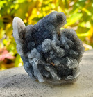 Vintage Natural Black Druzy Sphalerite Rough Mineral Crystal Cluster Stone Gift