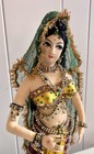 India Doll With Vintage Costume Jewelry 16  Tall Cloth Doll Indian Dance Outfit