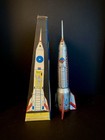 Tin Friction   Wind Up Spaceship Rocket Ship Toy Holdraketa Interkosmos Nib