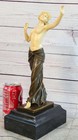 Signed Figurine Art Nouveau Topless  Statue Bronze Sculpture Figure Artwork Sale