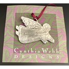 Vintage Cynthia Webb Pewter  someone To Watch Over Me  Christmas Ornament Nos
