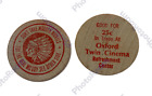 2 Vintage Oxford  Michigan Twin Cinema Indian Wooden Nickle Advrtising Lot