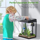 Betta Fish Tank  2 Gallon Glass Aquarium  3 In 1 Fish Tank With 2-gallon Black