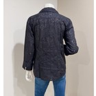 Jm Collection Black Sequin Floral Semi-sheer Button Down Shirt Top Size 10